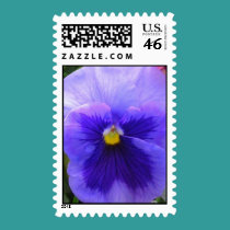 blue pansy postage