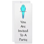 Blue Parakeet Bird Invite