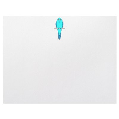 Blue Parakeet Bird Letterhead Template by Animal_Art_By_Ali