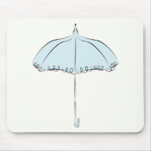 Blue Parasol Mouse Pad