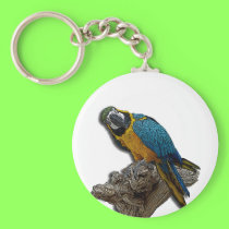 Blue Parrot alone keychain keychains