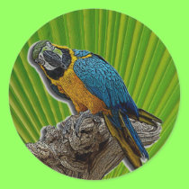 Blue Parrot alone stickers - customized stickers