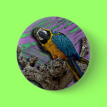 Blue Parrot & Palms button buttons
