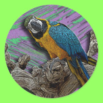 Blue Parrot & Palms stickers stickers