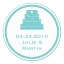 Blue party cake wedding favor tag seal label stickers by FidesDesign Blue party cake wedding favor tag seal label stickers