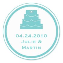 Blue party cake wedding favor tag seal label stickers by FidesDesign Blue party cake wedding favor tag seal label stickers