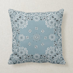 blue pasely bandana throw pillow