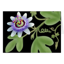 Blue Passion Flower Vine Card by twopurringcats Blue Passion Flower Vine Card