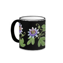 Blue Passion Flower Vine Mug by twopurringcats Blue Passion Flower Vine Mug
