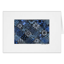 blue patchwork card