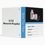 Blue patient's medical record book binders