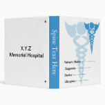 Blue patient's medical record book binders