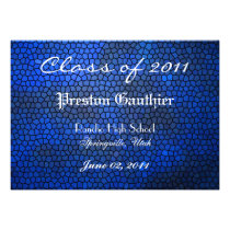 Blue Pattern Class of Senior Graduation Invitation