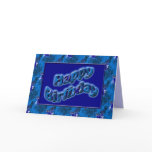 Blue pattern Happy Birthday cards