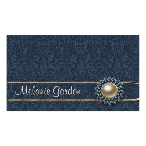 Blue Pattern Jewel Business Card (front side)