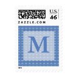 blue pattern monogram stamps