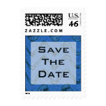 blue pattern save the date postage