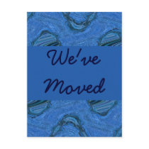 blue pattern We've Moved Post Cards