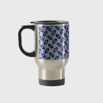 Blue Patterned Travel Mug mugs
