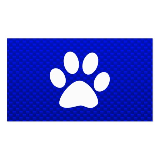 Blue Paw Print Business Card Templates (back side)
