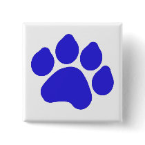 Blue Paw Print Button