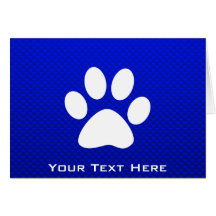 Blue Paw Print Card