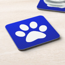 Blue Paw Print Coaster