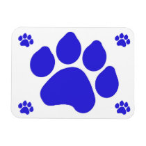 Blue Paw Print Flexible Magnet