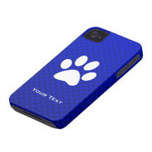 Blue Paw Print iPhone 4 Cases