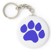 Blue Paw Print Keychain