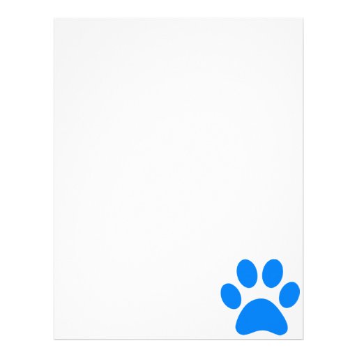 Blue Paw Print Letterhead Zazzle