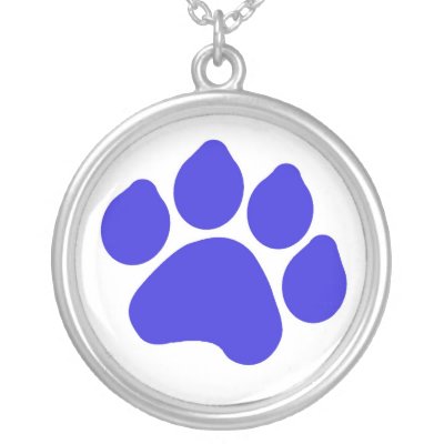 Print Necklace on Blue Paw Print Necklace By Katieskreations