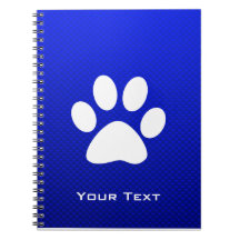 Blue Paw Print Notebook