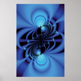 Blue Peace Fractal Poster