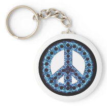 blue peace keychain