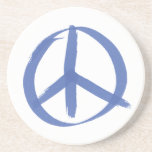 Blue Peace Sign Beverage Coasters