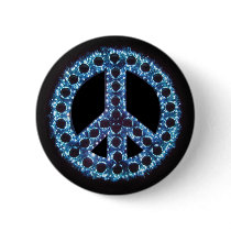 blue peace sign button