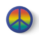 Blue Peace  Sign Pinback Button