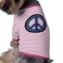 blue peace sign dog tee