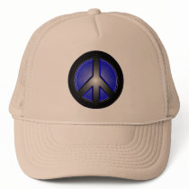 blue peace sign hats