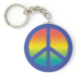 Blue Peace  Sign Key Chain