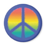 Blue Peace  Sign Magnet