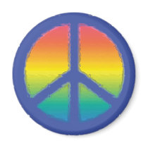 Blue Peace  Sign magnets