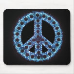 blue peace sign mousepad