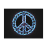 blue peace sign postcard
