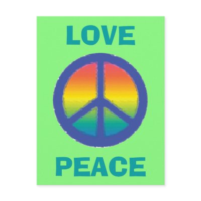 Blue Peace  Sign Postcards by KGsShirtShack2