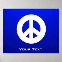 Blue Peace Sign Poster
