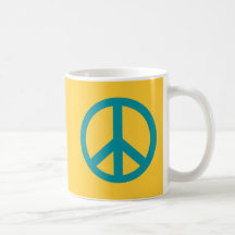 Blue Peace Sign Products Coffee Mugs