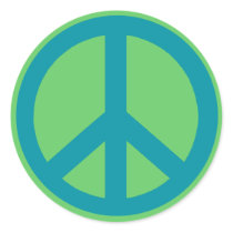 Blue Peace Sign Products stickers by Scarebaby Blue Peace Sign Products stickers