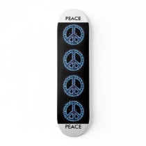 blue peace sign skateboard by wreathmanbob blue peace sign skateboard